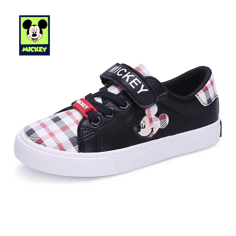 Disney Children's Casual Shoes Mickey Non-slip children's casual boys girls leather breathable sneaker shoes Size 24-30 | Детская