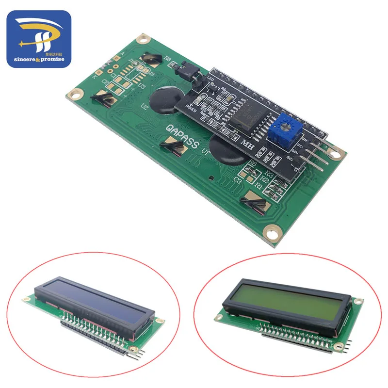 ЖК дисплей 1602 + I2C LCD Модуль синий/желтый зеленый экран IIC/I2C для arduino плата
