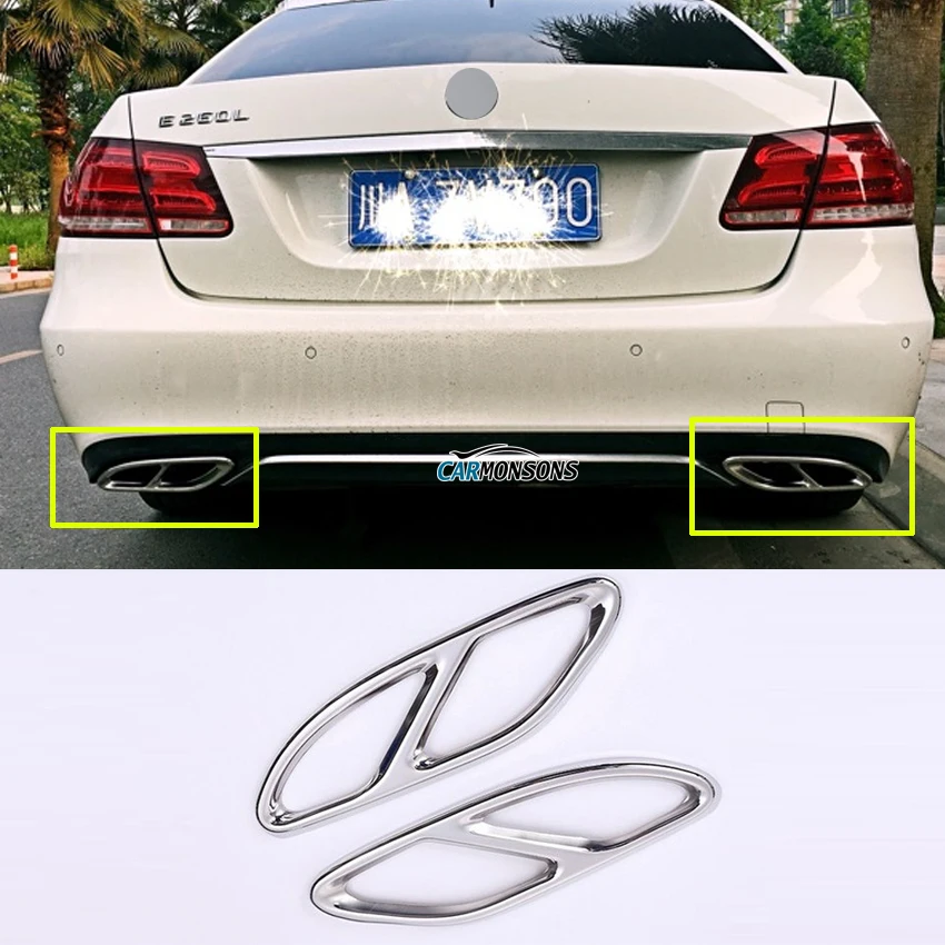 

Carmonsons for Mercedes Benz A B C E GLC GLE Class W176 W246 W205 W213 Stainless Steel Exhaust Pipe Cover Trim Car Styling