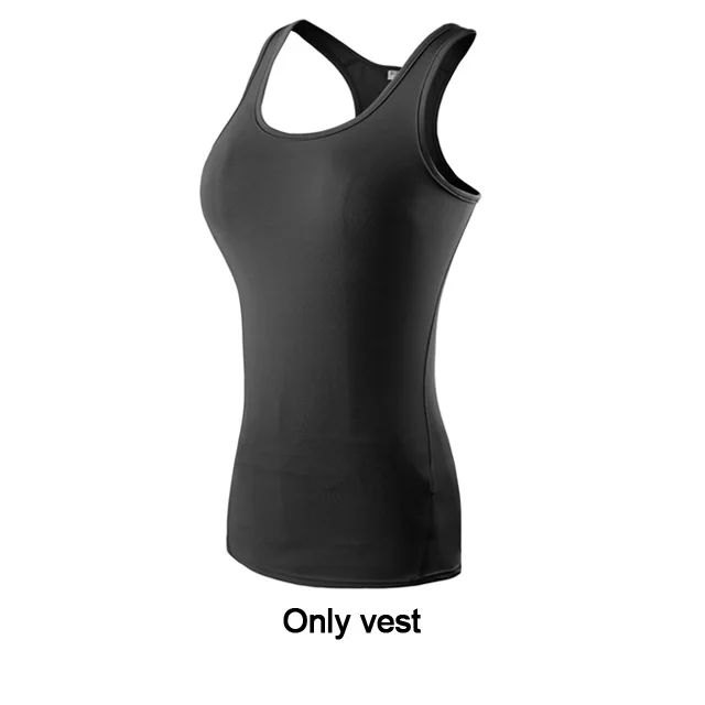 Black vest Женский спортивный костюм для спортзала, йоги, комплекты из 2 предметов, женская спортивная одежда, комплект для йоги, фитнеса, йоги, спортивный костюм, комплект спортивной одежды для фитнеса, йоги - Цвет: Black vest