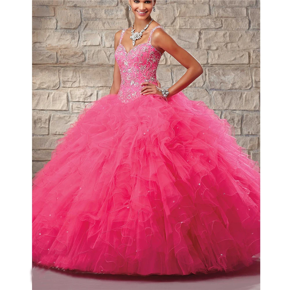 Иллюзия Спагетти ремни спинки Beadig блестками на шнуровке Vestidos De Quincea era платья Quincean era платья
