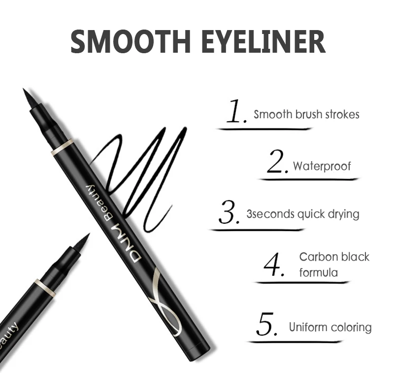 Liquid Black Eyeliner Pencil Precision Nylon Brush Head Waterproof Pen Lasting Highlight Smooth Not-blooming Eyes Makeup TSLM1