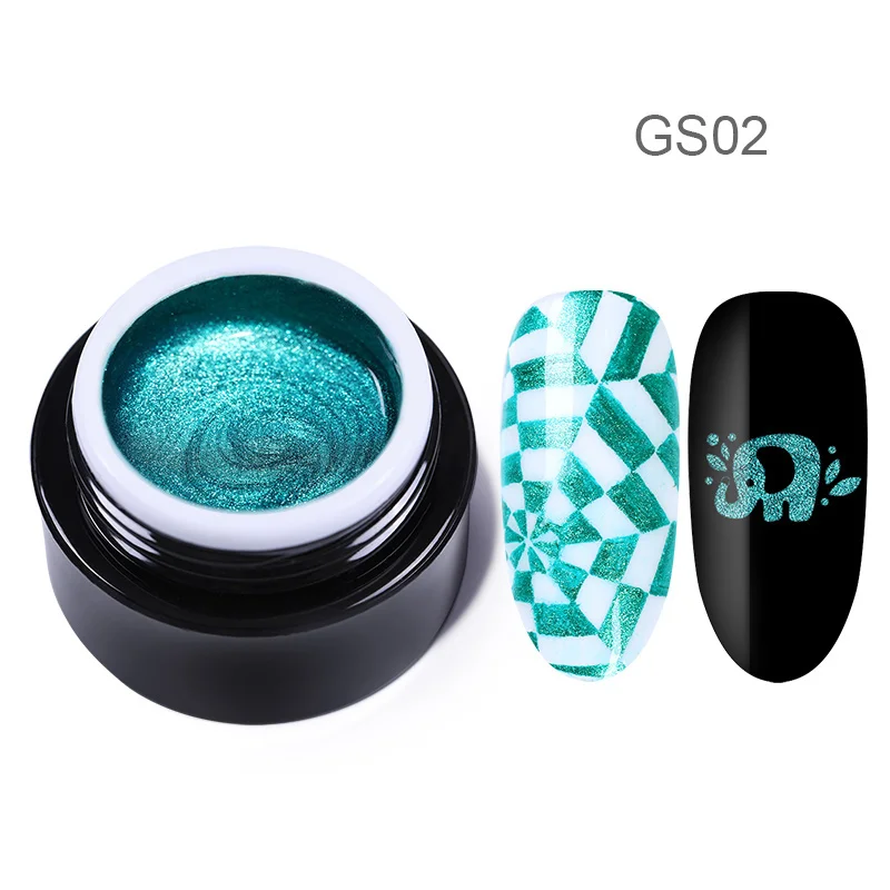GS02 Гель-лак для ногтей BORN PRETTY, 8 мл, неоновый флуоресцентный лак для тиснения ногтей, цветной лак для тиснения ногтей - Цвет: GS02