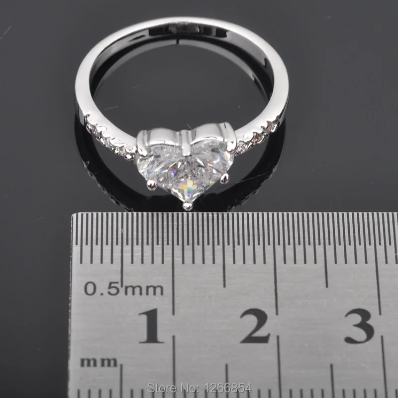 Рождественские подарки дизайн сердца белый кубический цирконий для женщин
