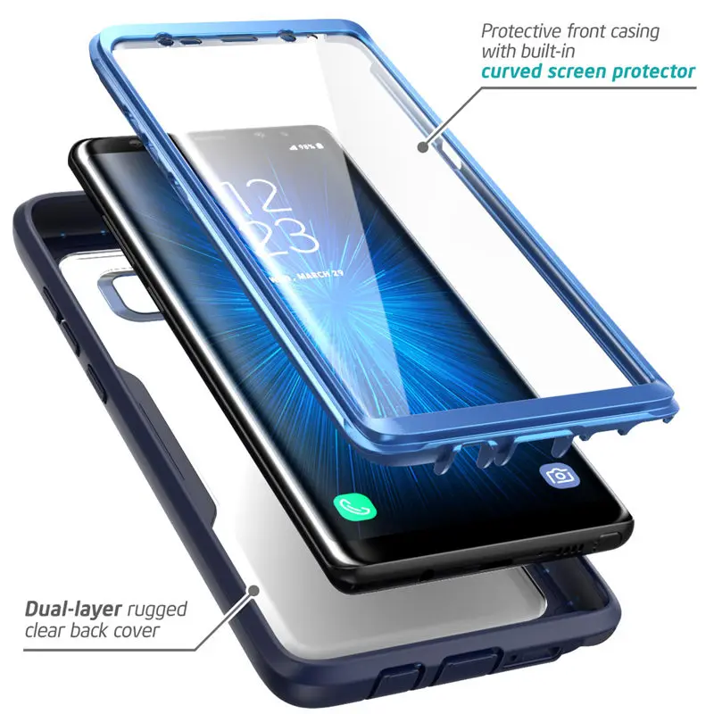 For Samsung Galaxy Note 8 Case i-Blason Magma Heavy Duty Shock Reduction Bumper Cover with Built-in Screen Protector& Belt Clip