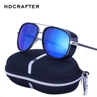 Солнцезащитные очки HDCRAFTER мужские, зеркальные винтажные солнечные аксессуары в стиле стимпанк, в стиле Тони Старка