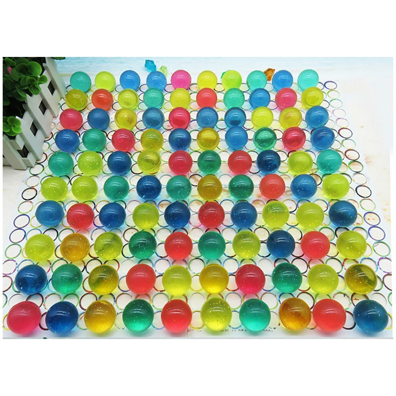 

100pcs 3CM Rubber Bouncing Ball Sequins Inside Outdoor Sport Games Toys Kids Elastic Blue Green Juggling Jumping Balls