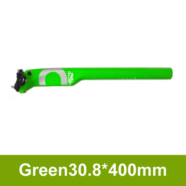 Green 30.8x400mm Ullicyc супер сильная стойка сидения для горного велосипеда MTB/Запчасти дорожных велосипедов полный углеродного волокна+ сплав крышка Подседельный штырь 27,2/30,8/31,6*350/400 - Цвет: Green 30.8x400mm