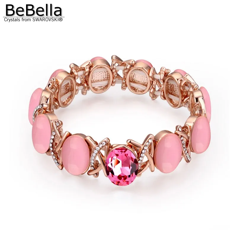 Новый модный толстый браслет BeBella с опалом и австрийскими кристаллами Swarovski|thick