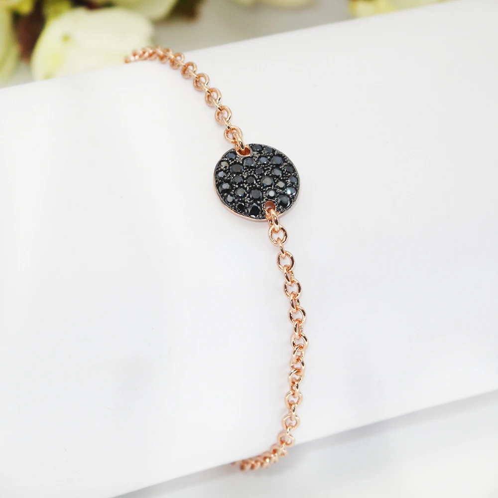 FORIS модные романтические украшения Электрический черный браслет для женщин