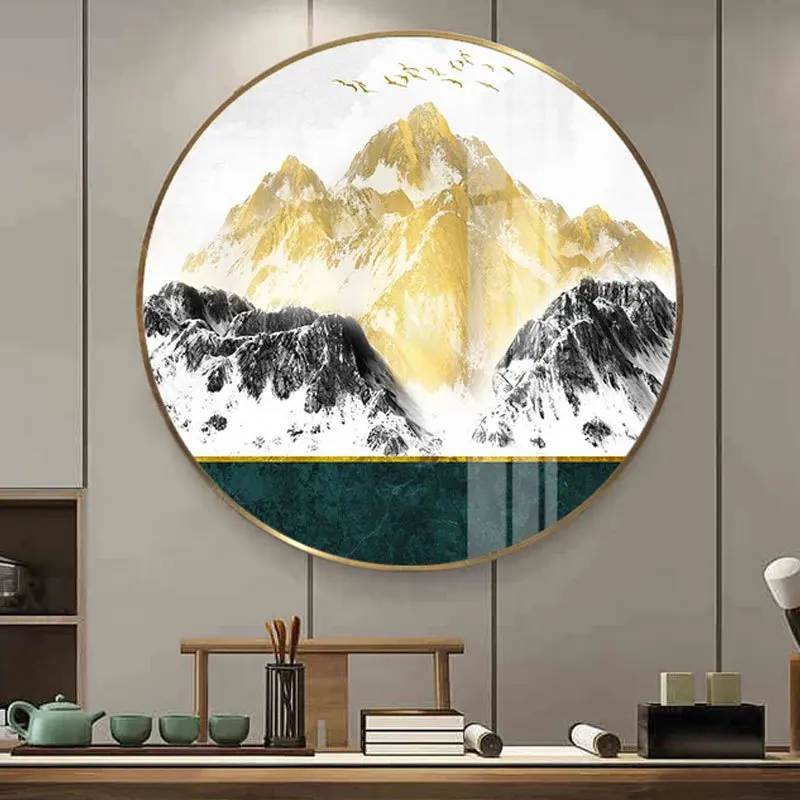 Crystal Mountain peak bird frame living room decorative painting luxury modern Nordic abstract paintings Entrance mural | Дом и сад