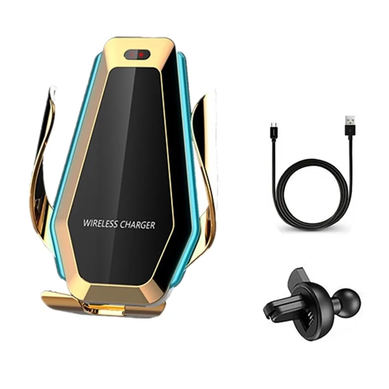 Gold Tongdaytech 10 Вт автомобильное быстрое Qi Беспроводное зарядное устройство для Iphone X 8 XS 11 Pro Max автомобильный телефон держатель на вентиляционное отверстие для samsung S10 S9 S8 Plus - Тип штекера: Gold