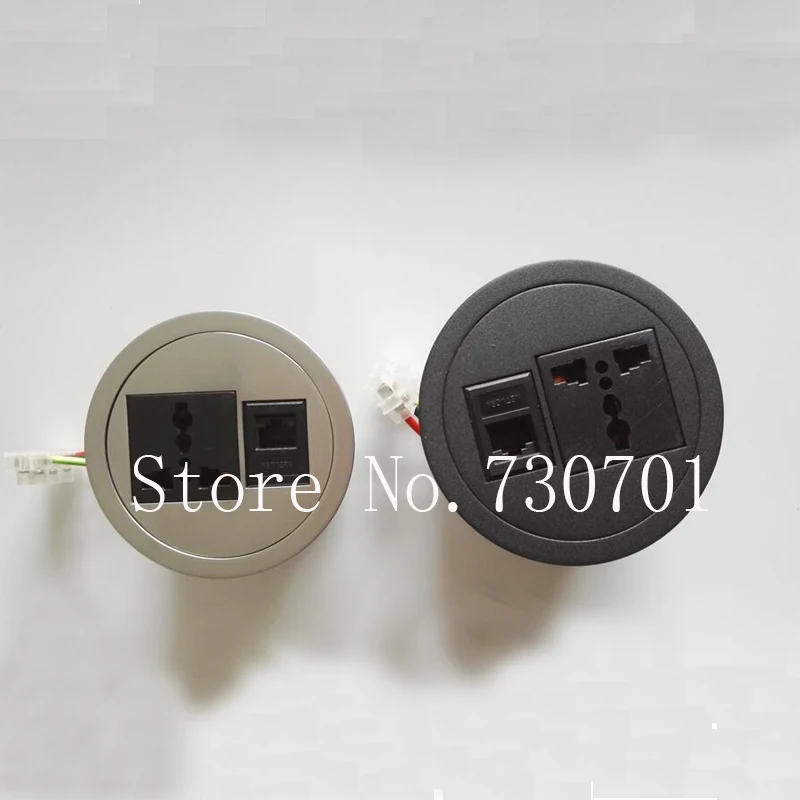 2019 мебель настольная круглая розетка с тел и Интернет разъем кабель cubby