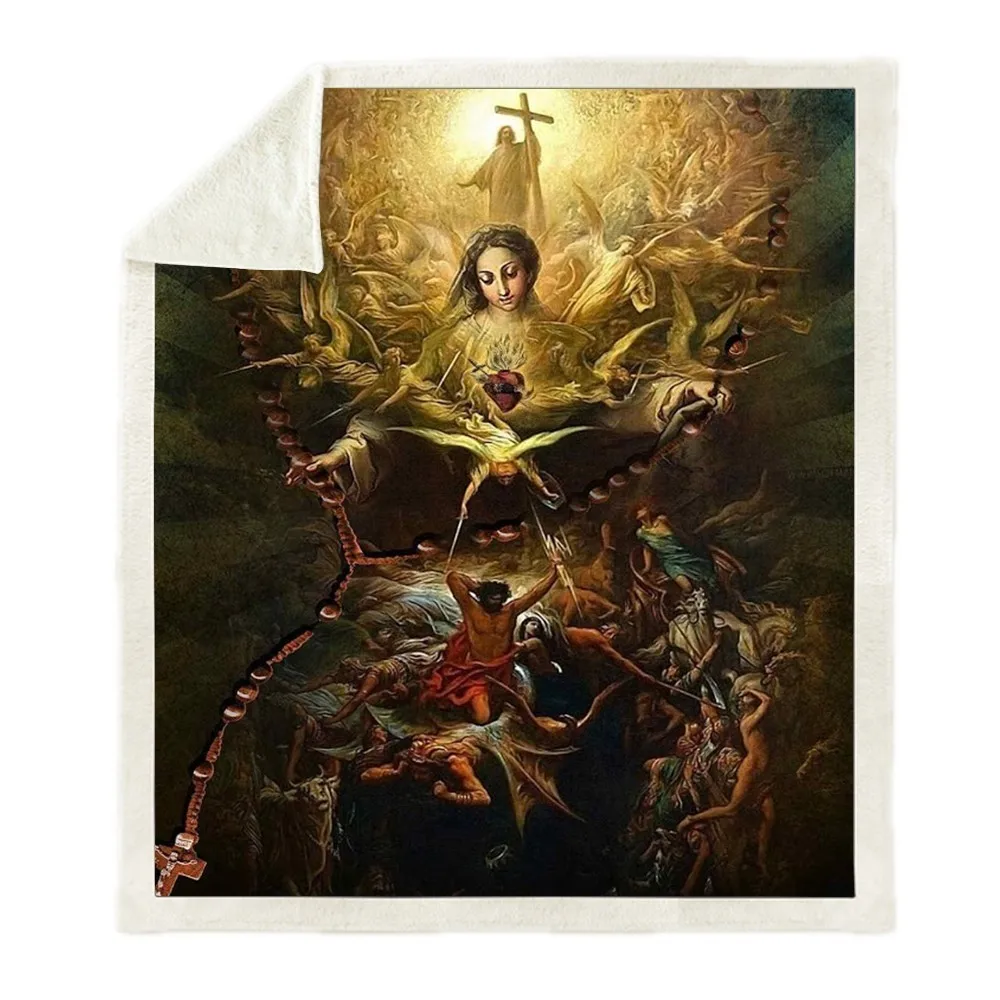 Religion Jesu 3D печать одеяло на искусственном меху диван диване Туризм пикника обратно в школу одеяло покрывало постельные принадлежности пледы флис взрослых одеяло - Цвет: 3