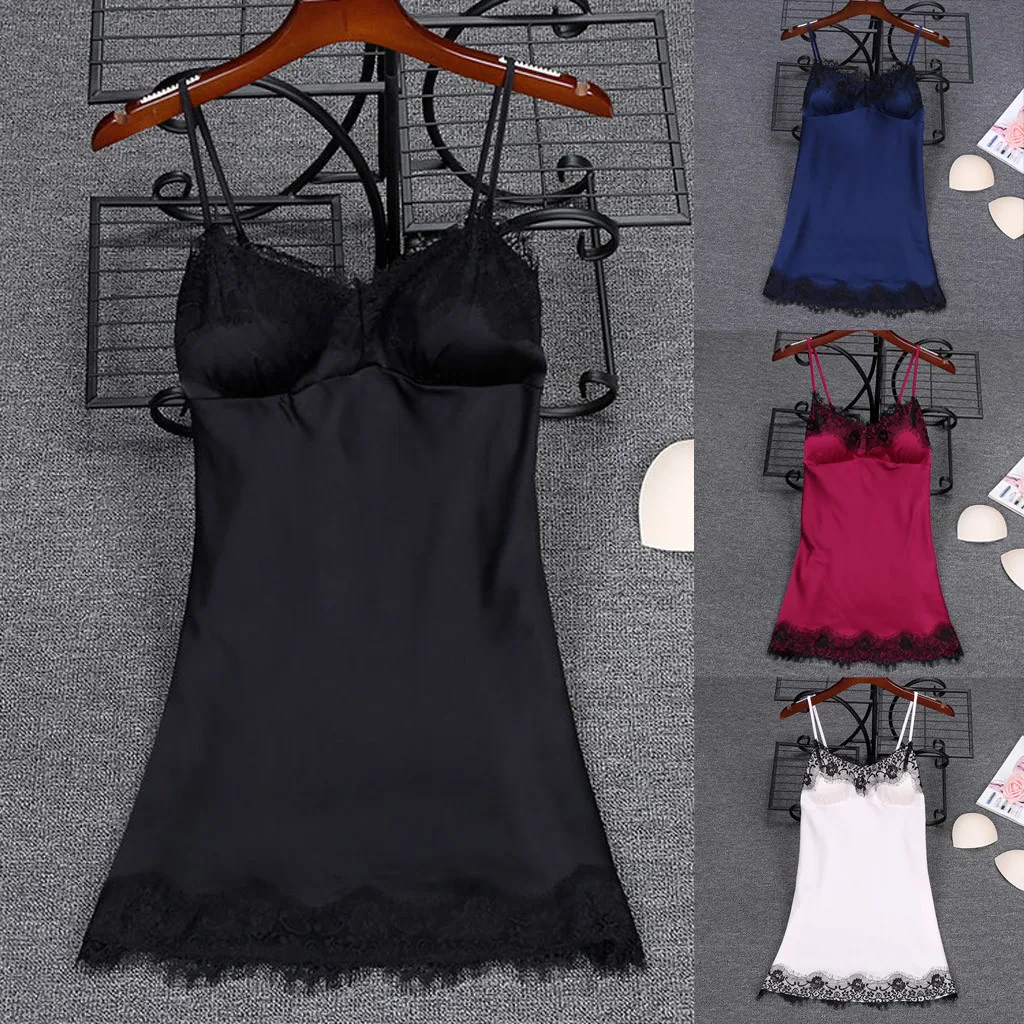 Женское атласное нижнее белье сексуальное с кружевным бантиком на бретельках