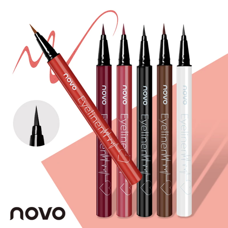 Novo, 6 цветов, подводка для глаз, карандаш, окончательный, стойкий, водостойкий, жидкий, гладкий, подводка для глаз, карандаш, красота, Хороший макияж, косметические инструменты