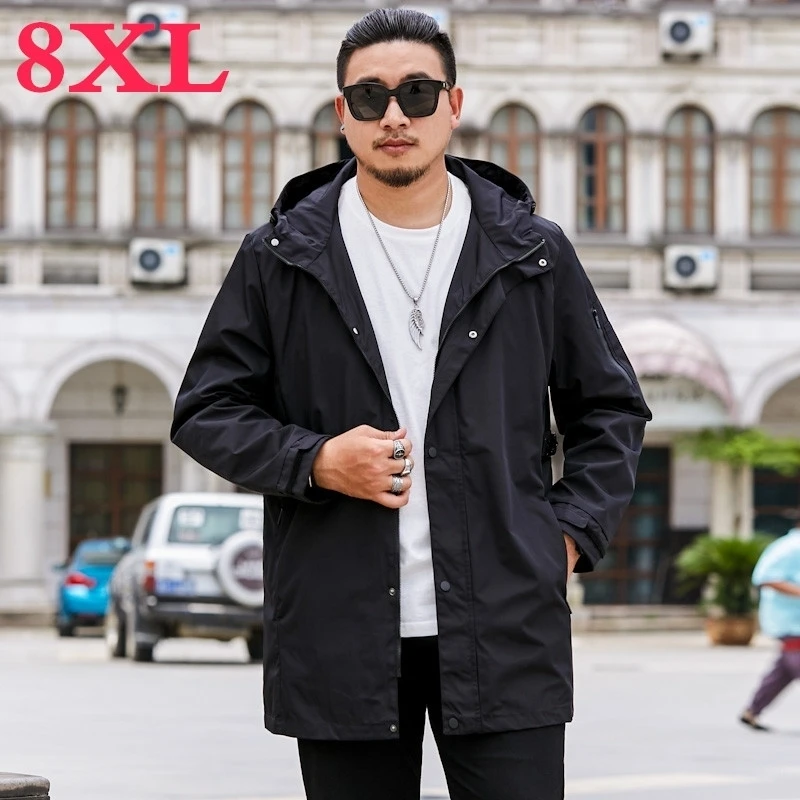 Плюс размер 8XL 7XL новая весенне-осенняя мужская модная верхняя одежда ветровка