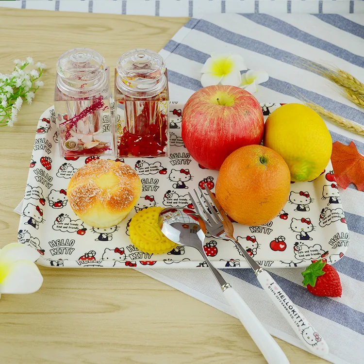 Посуда и тарелки лоток из меламина с милыми персонажами деревянный нескользящий