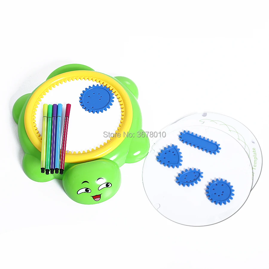 Черепаха spin'N спираль doodler спиннинг Рисование поверхность с удовольствием, спиральный дизайнерский комплект спирографа Развивающие игрушки для рисования для детей
