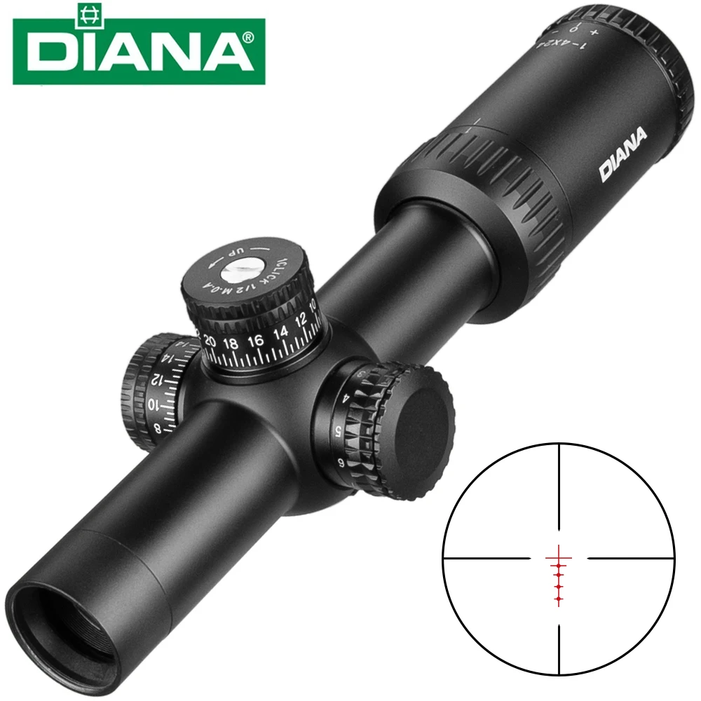 Тактический сетчатый прицел Diana 1-4X24 с мишенью охотничьи прицелы для оптики