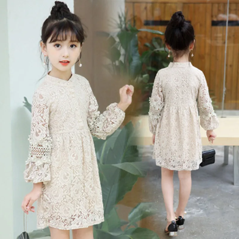 Clothes for Girls Lace Long Sleeve Children Thick Princess Dress Autumn Winter Prom Girl Party Dresses | Детская одежда и обувь