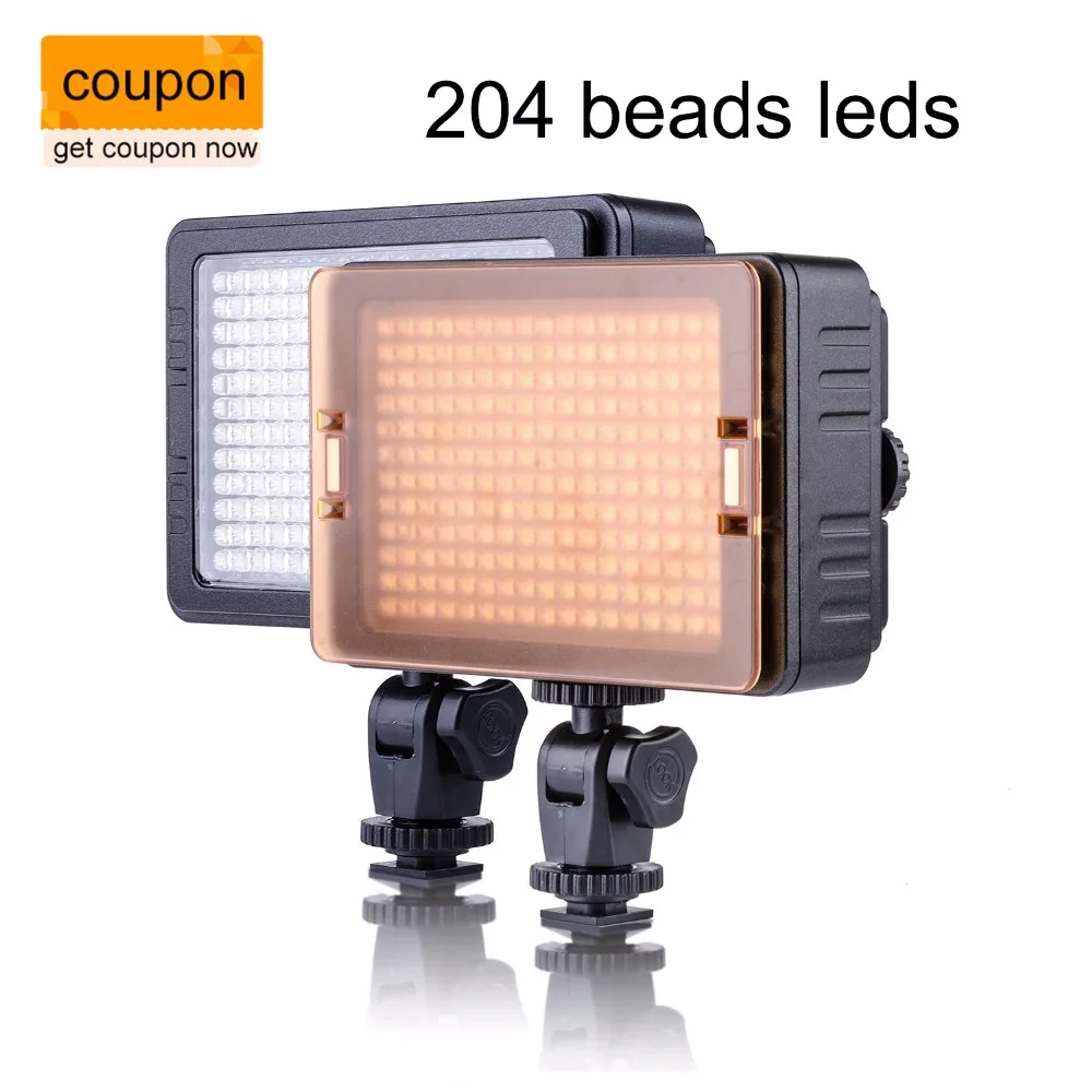 

204 шариковых светодиодных ламп для видеосъемки, магнитный фильтр для установки с цветной температурой для цифровых зеркальных камер и виде...