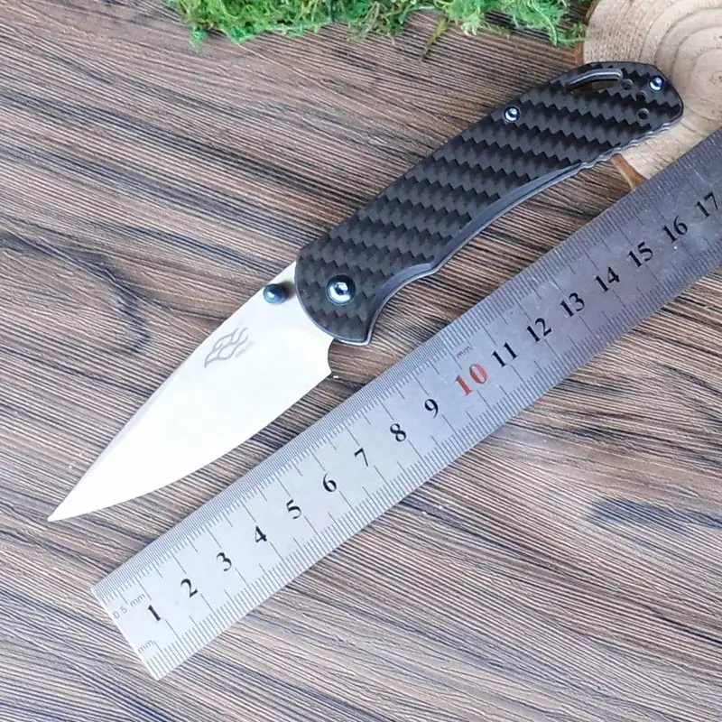 Жар-Ganzo F753M1 58-60HRC 440C G10 или углеродного волокна ручка складной Ножи для выживания на природе, для кемпинга, Нож карманный инструмент повседневного ношения - Цвет: Carbon Fiber