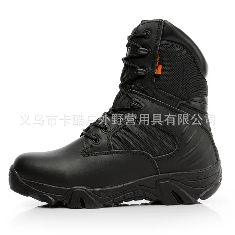 black high top Ботинки в байкерском стиле; ботинки для верховой езды; износостойкие военные ботинки; Качественная рабочая обувь в армейском стиле; спецназ - Цвет: black high top