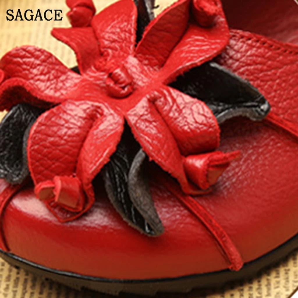 SAGACE женские Этнические Ретро туфли ручной работы с цветами на мягкой подошве