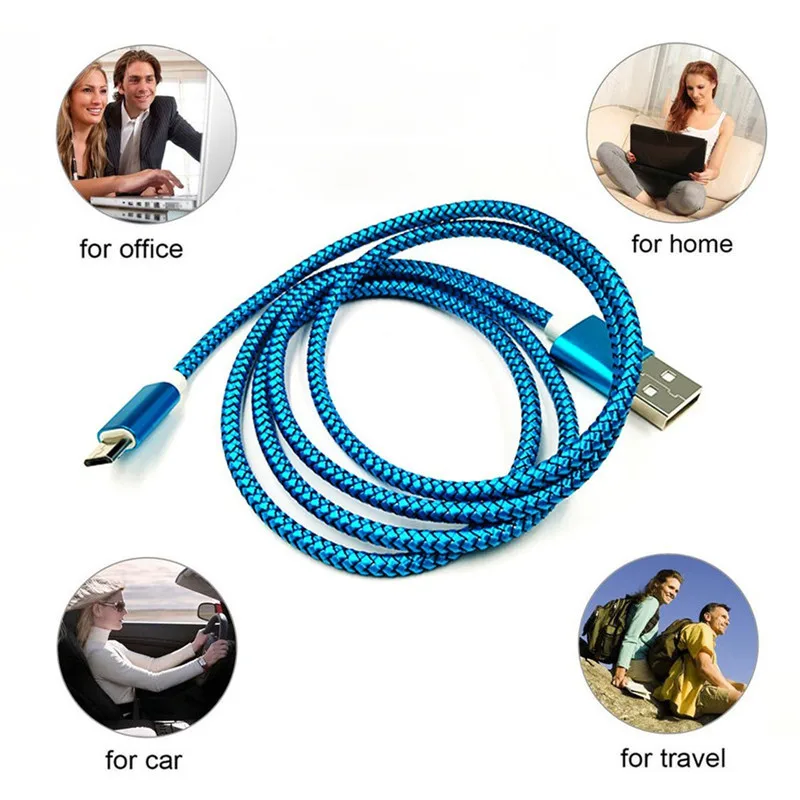 Кабель Micro USB для быстрой зарядки 0 2 м 1 нейлоновый плетеный кабель синхронизации