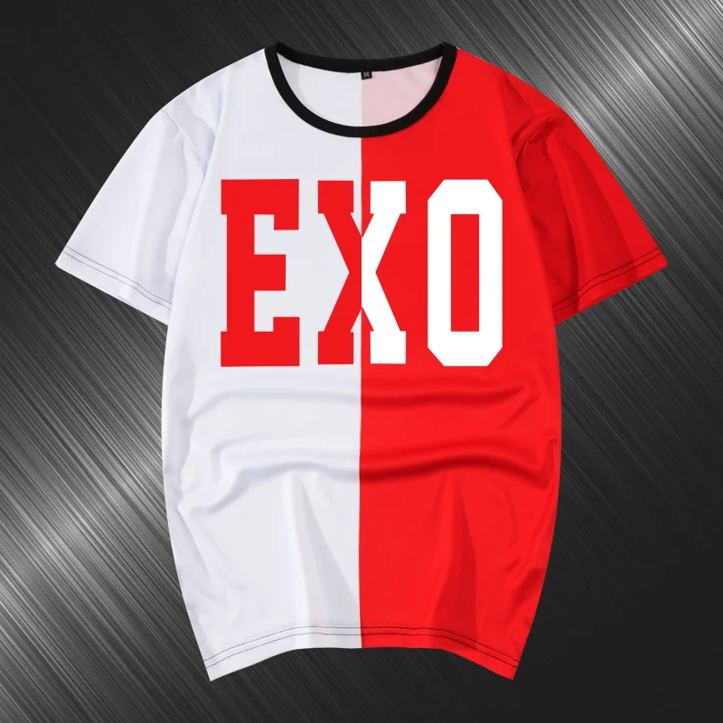 Летняя женская футболка в стиле Харадзюку Kpop EXO Luhan одинаковая Повседневная с