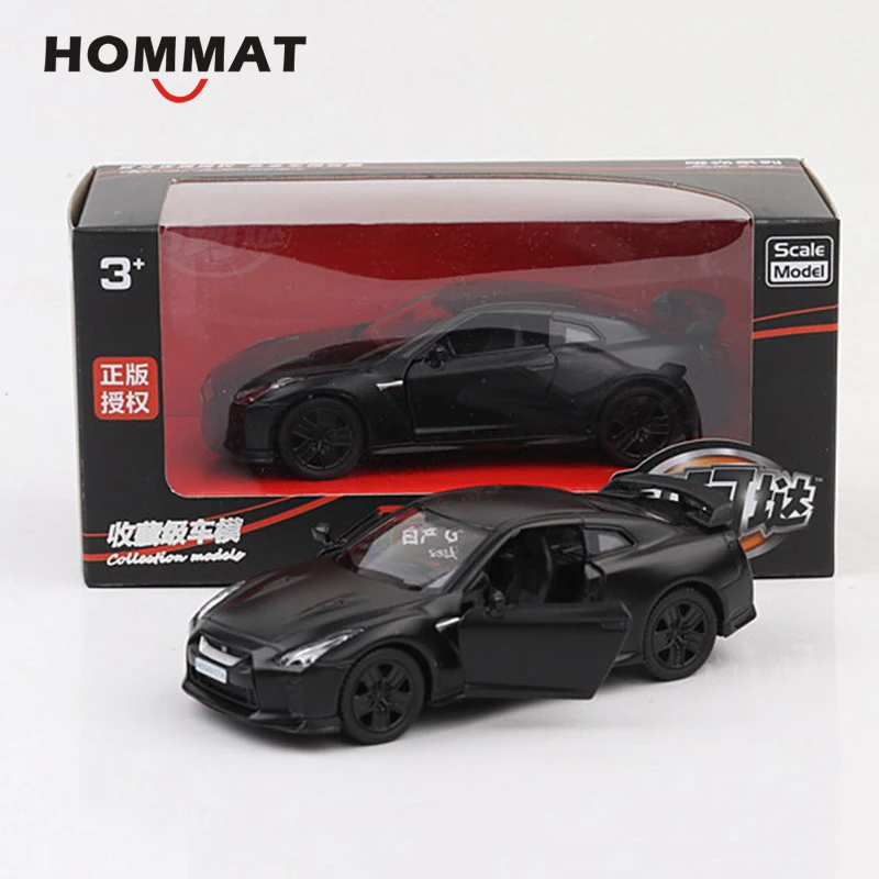 Модель HOMMAT в масштабе 1:36 матовый черный Nissan GTR GT-R R35 модель автомобиля литой и