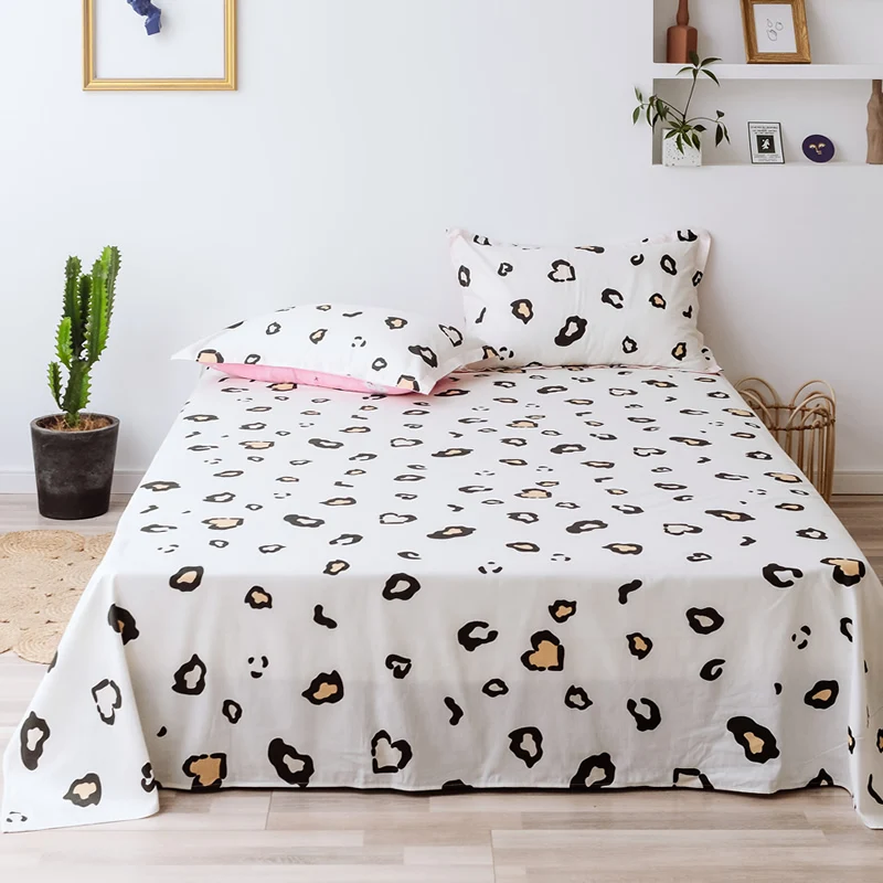 Цветочный серый плоский лист Ультра мягкий 100% хлопок набор постельного белья для