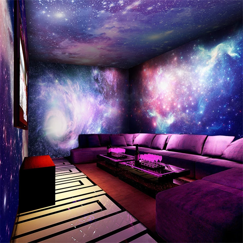 

Обои beibehang papel de parede 3D Star, индивидуальные обои на крышу спальни, настенные тематические обои KTV bar