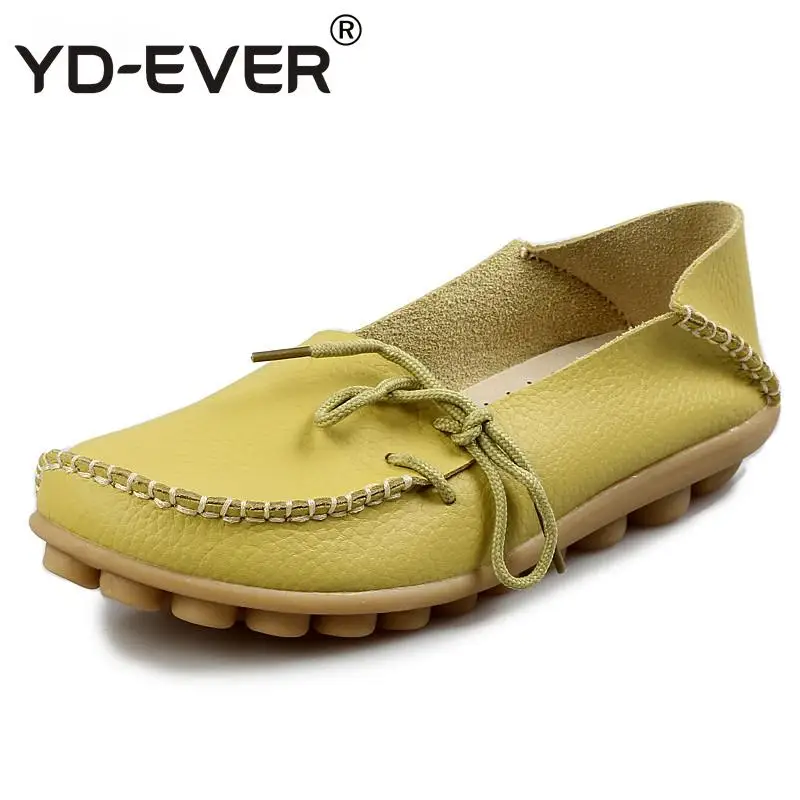 YD-EVER Женские туфли-лодочки мать кожаные ботинки Повседневное Мокасины Лоферы для