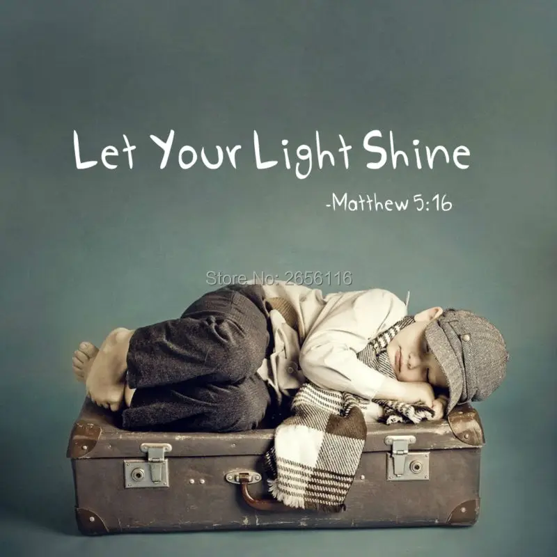 Виниловые настенные наклейки с цитатами надписью Let Your светильник Shine|mural
