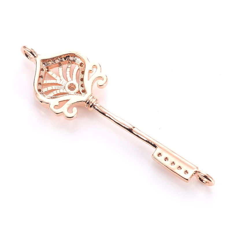 Neovivi Key Charms Pave Zircon Copper Hollow Charm Beads for Bracelet Necklace Creative Elegant Shiny Jewelry Making Accessories | Украшения