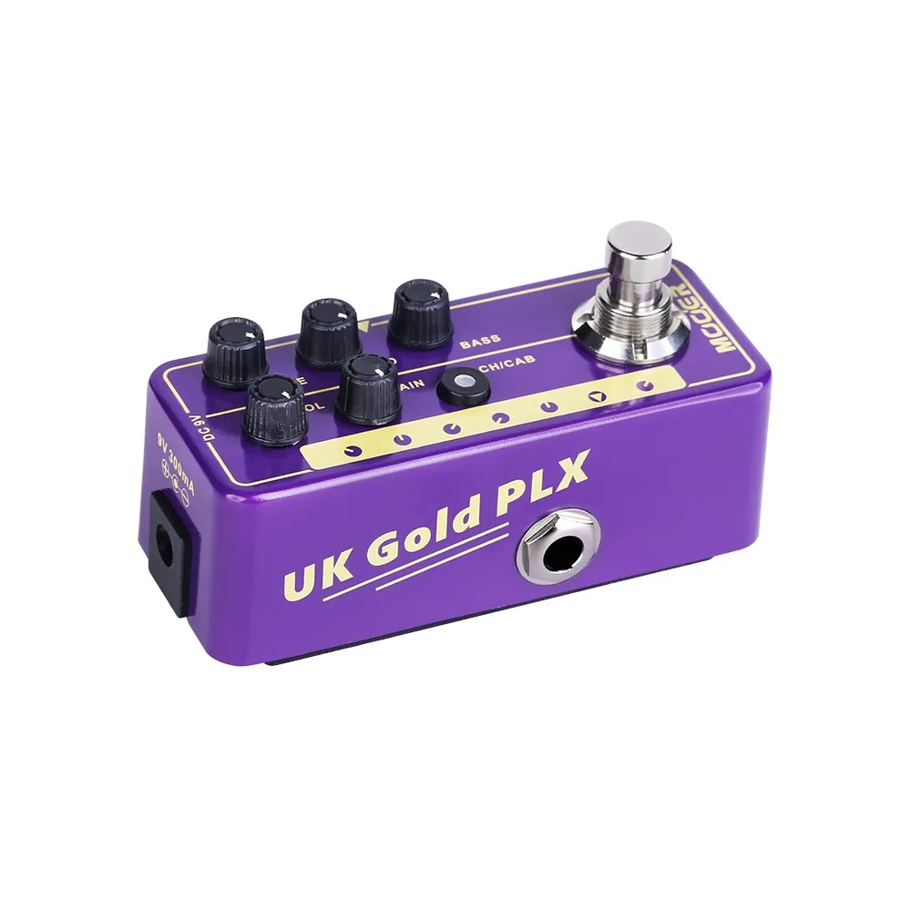 MOOER 019 UK Gold PLX гитарная педаль цифровой микро предусилитель процессор классический рок двухканальный гитарный эффект независимый 3 полосный эквалайзер