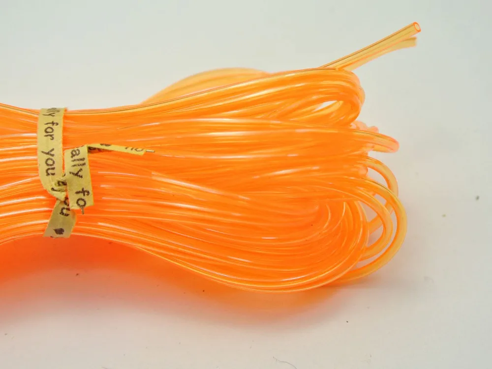 

10 Meter Transparent Orange 2mm Hollow Rubber Tubing Jewelry Cord Cover Memory Wire