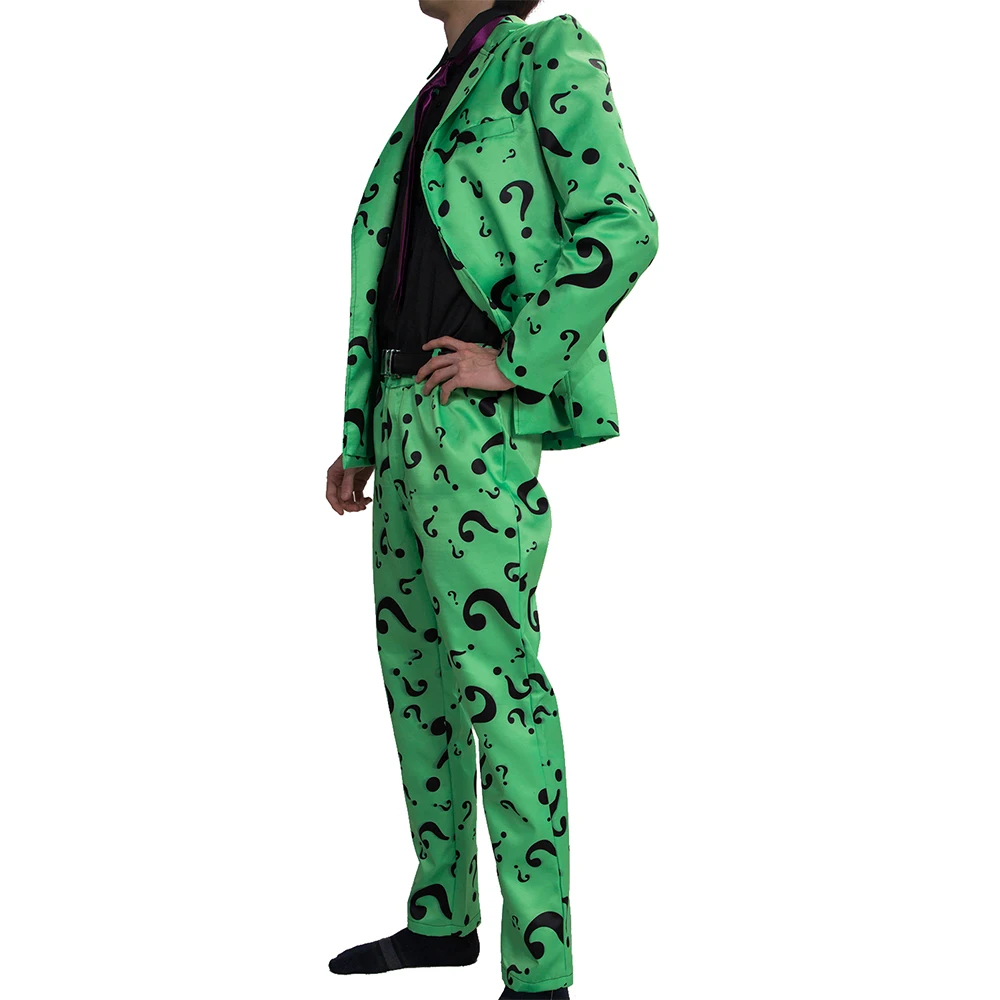 Костюм риддлера, костюм для взрослых, мужской костюм с рисунком, DC Comics Riddler, распродажа брендовых костюмов для косплея для мужчин