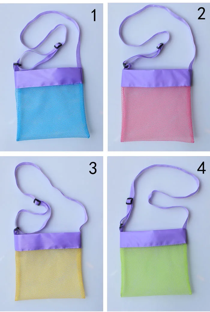 

10pcs/lot free shipping new arrival monogrammed kids seashell bags mesh tote children mesh shell bag beach seashell bag