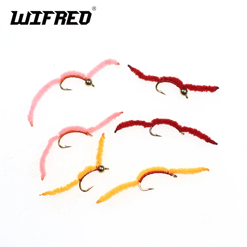 

Wifreo 6PCS Size 16 Mix Color Sanjuan Worm Fly Trout Crappie Fly Fishing Bait Artificial Lures Earth Worm