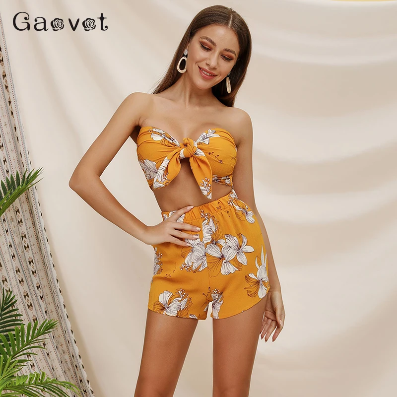 2019 летние женские пляжные комплекты короткий сексуальный цветочный принт без