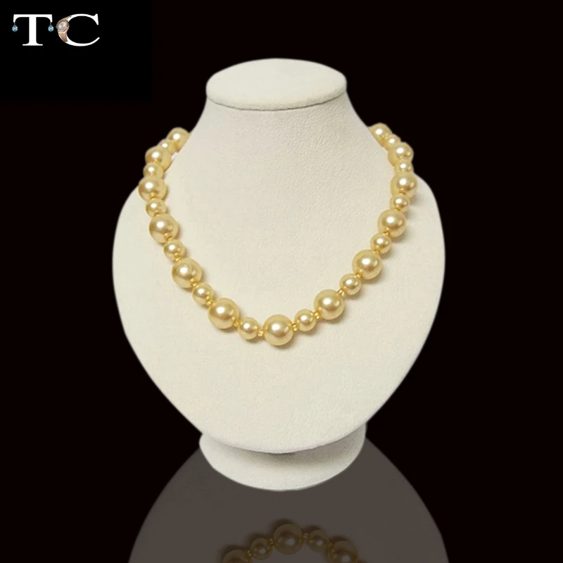 Бежевый бархат качество ювелирных изделий дисплей для ожерелья стенд держатель