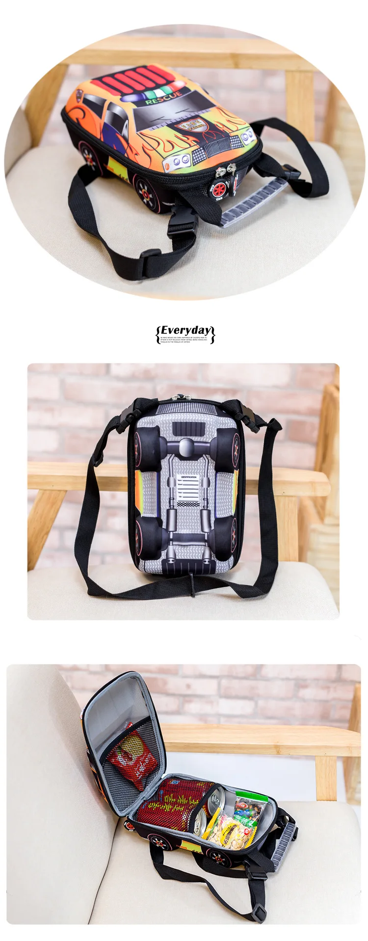 3D мультяшная Автомобильная форма шины детский рюкзак Детская сумка на молнии