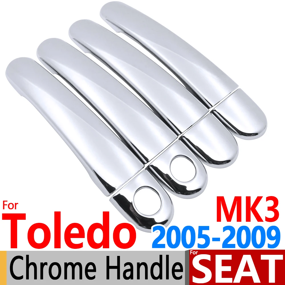Для Seat Toledo 3 MK3 2005-2009 Роскошные хромированные покрытия для дверных ручек набор