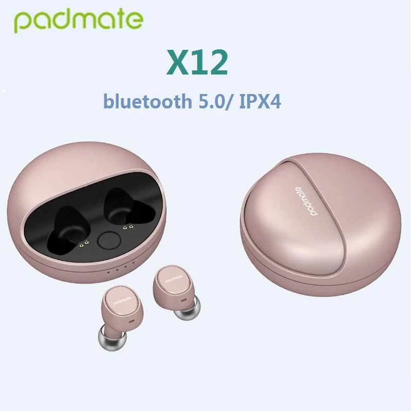 Padmate X12 наушники вкладыши TWS True Беспроводной Bluetooth 5 0 hi fi стереозвук Наушники IPX4