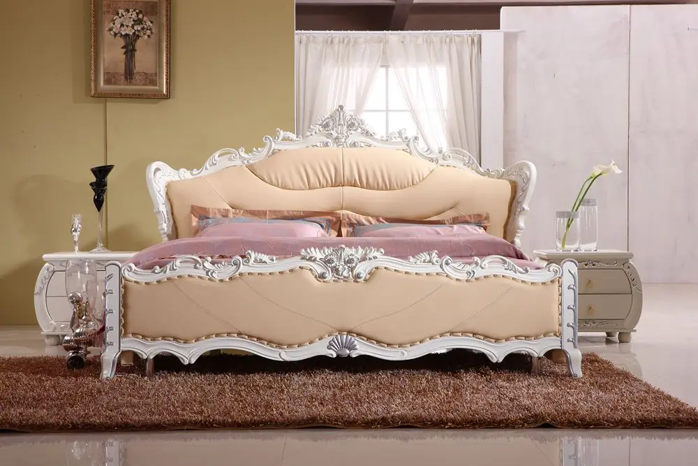 Высокое качество двуспальная кровать с рядом таблицей от мебели foshan|bed king|bed