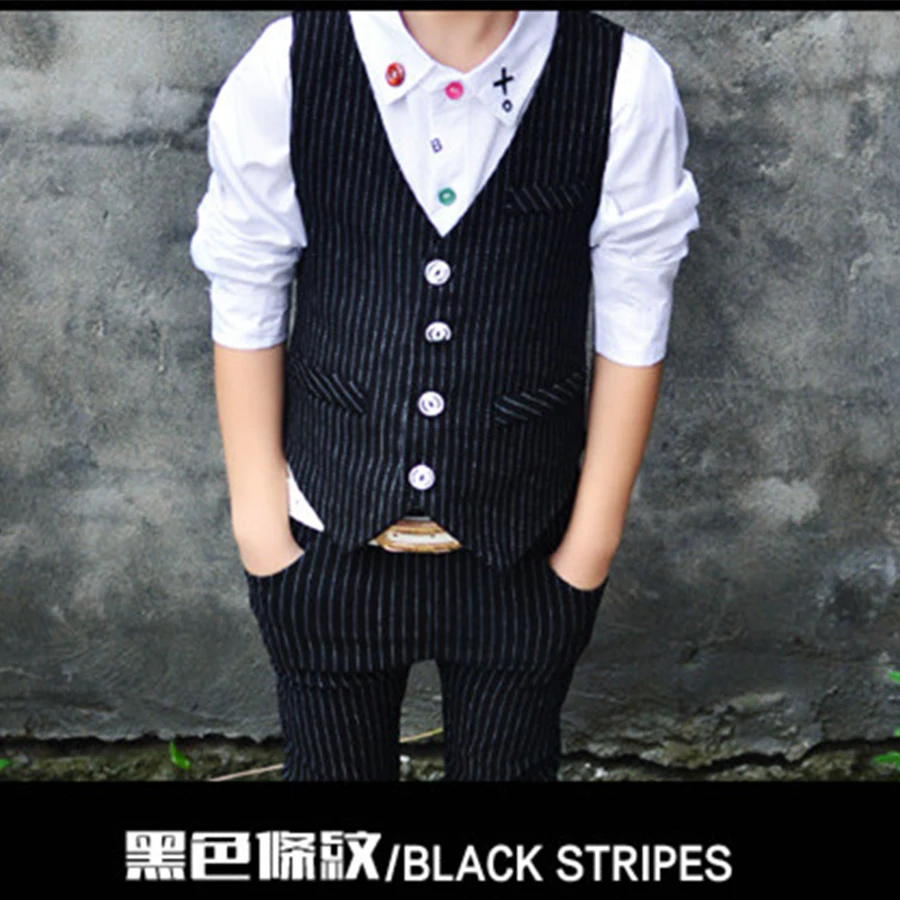 Новые модные черные костюмы для мальчиков регулярные костюм мальчик свадьба