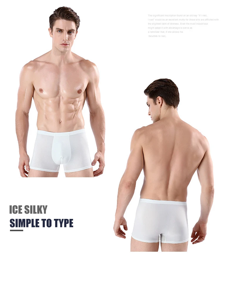 Ice Silk, для мужчин, трусы-боксеры из хлопка весна и новые летние со средней посадкой Для мужчин ультра-тонкие дышащие пикантные боксер самакуэка высококачественные трусы